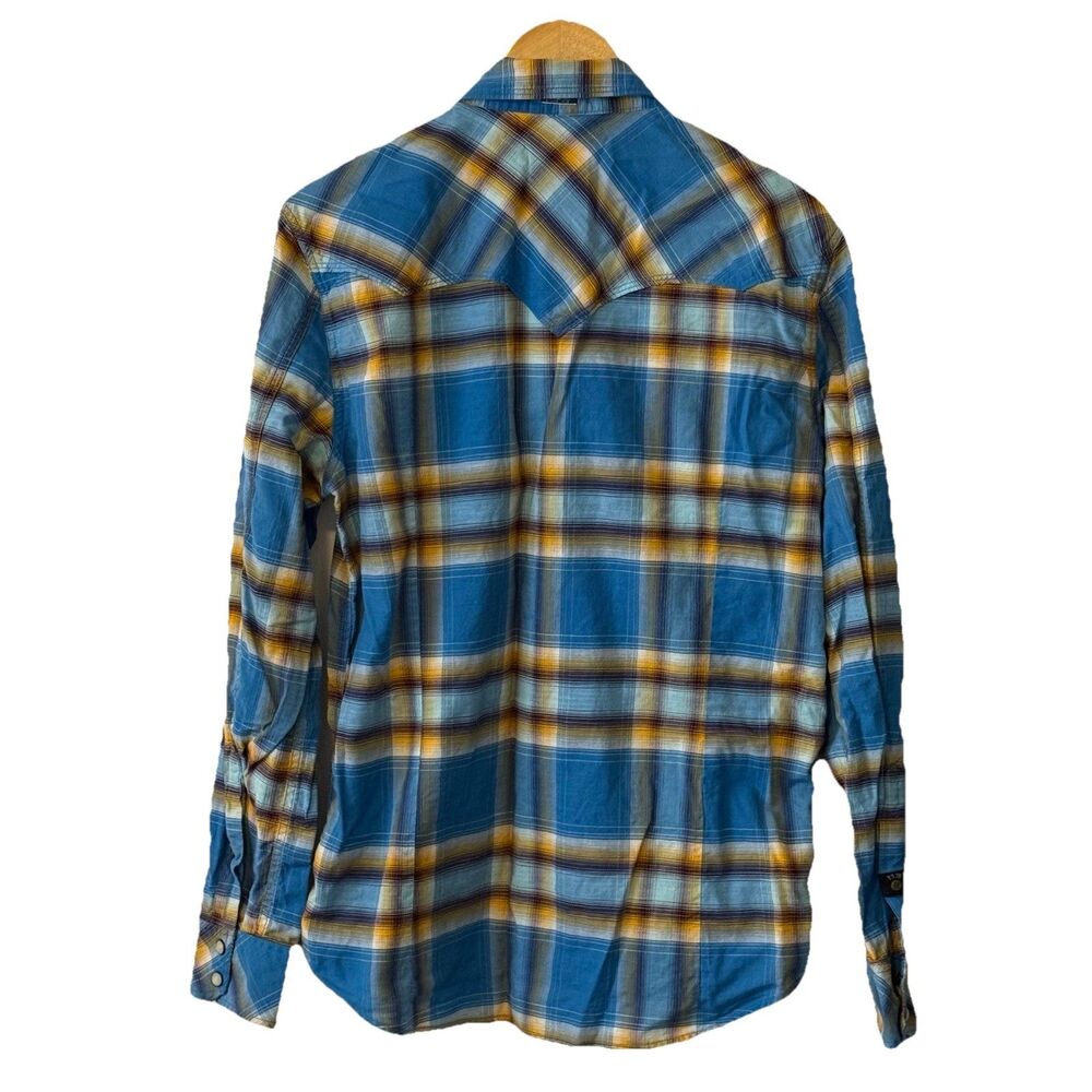 Diesel Co 1978 Plaid Western Pearl Snap Shirt Mens Large Blue 100% Cotton - Picture 2 of 9